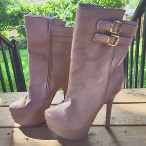 👢Taupe High Heel Ankle Boots
